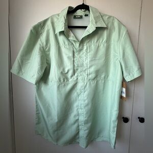 Mint Green Men's Casual Button-Down Shirt